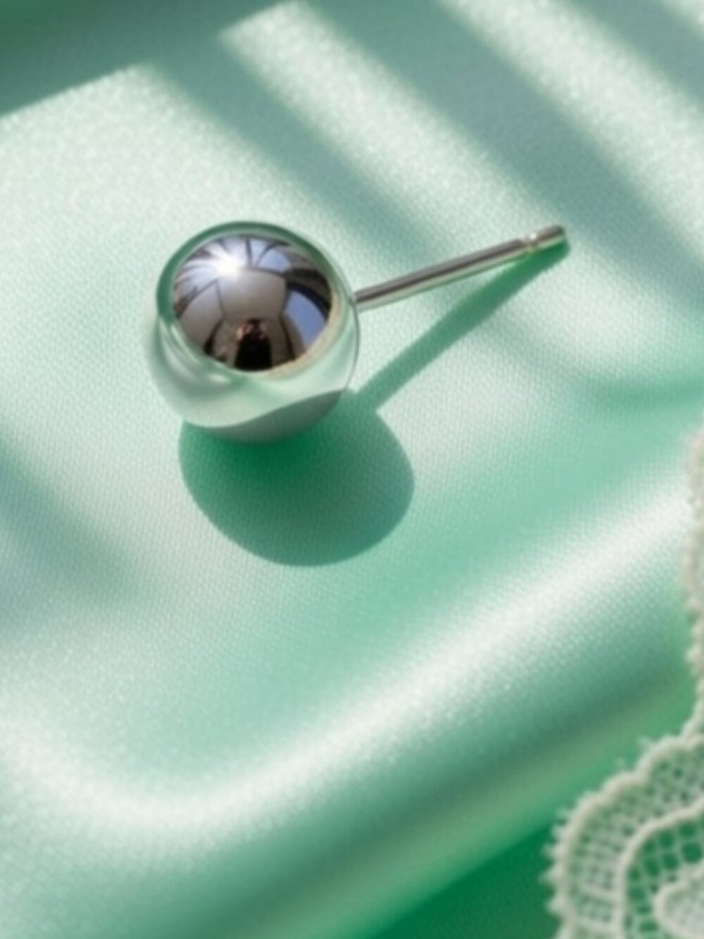 Tiffany & Co. Silver Ball Stud Earring 8-ml